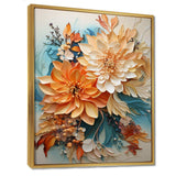 Orange Teal Botanical Whirlwind I - Abstract Canvas Wall Art