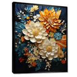 Orange Teal Botanical Whirlwind II - Abstract Canvas Wall Art