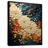 Orange Teal Botanical Whirlwind III - Abstract Canvas Wall Art