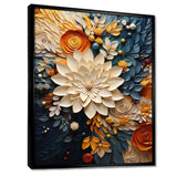 Orange Teal Botanical Whirlwind IV - Abstract Canvas Wall Art