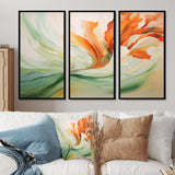 Green Flowing Petals - Multi-Panels
