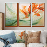 Green Flowing Petals - Multi-Panels