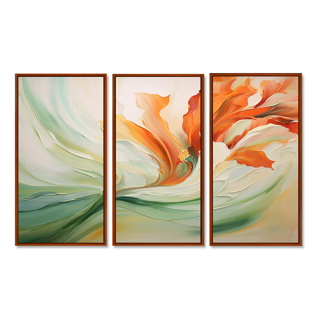 Green Flowing Petals - Multi-Panels