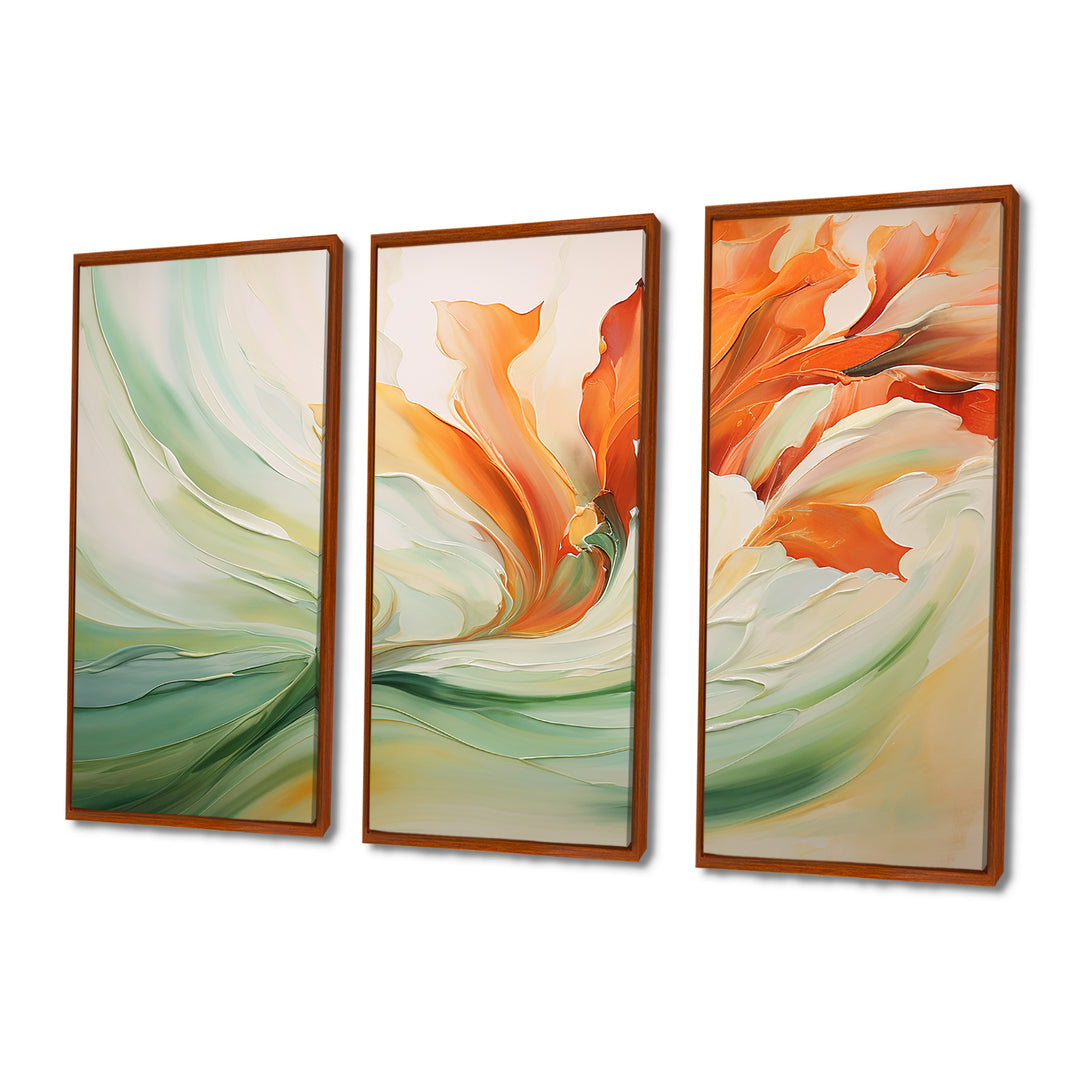 Green Flowing Petals - Multi-Panels