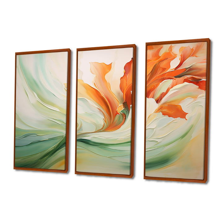 Green Flowing Petals - Multi-Panels