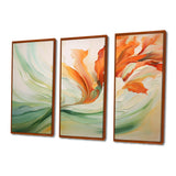 Green Flowing Petals - Multi-Panels