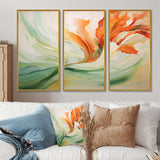 Green Flowing Petals - Multi-Panels