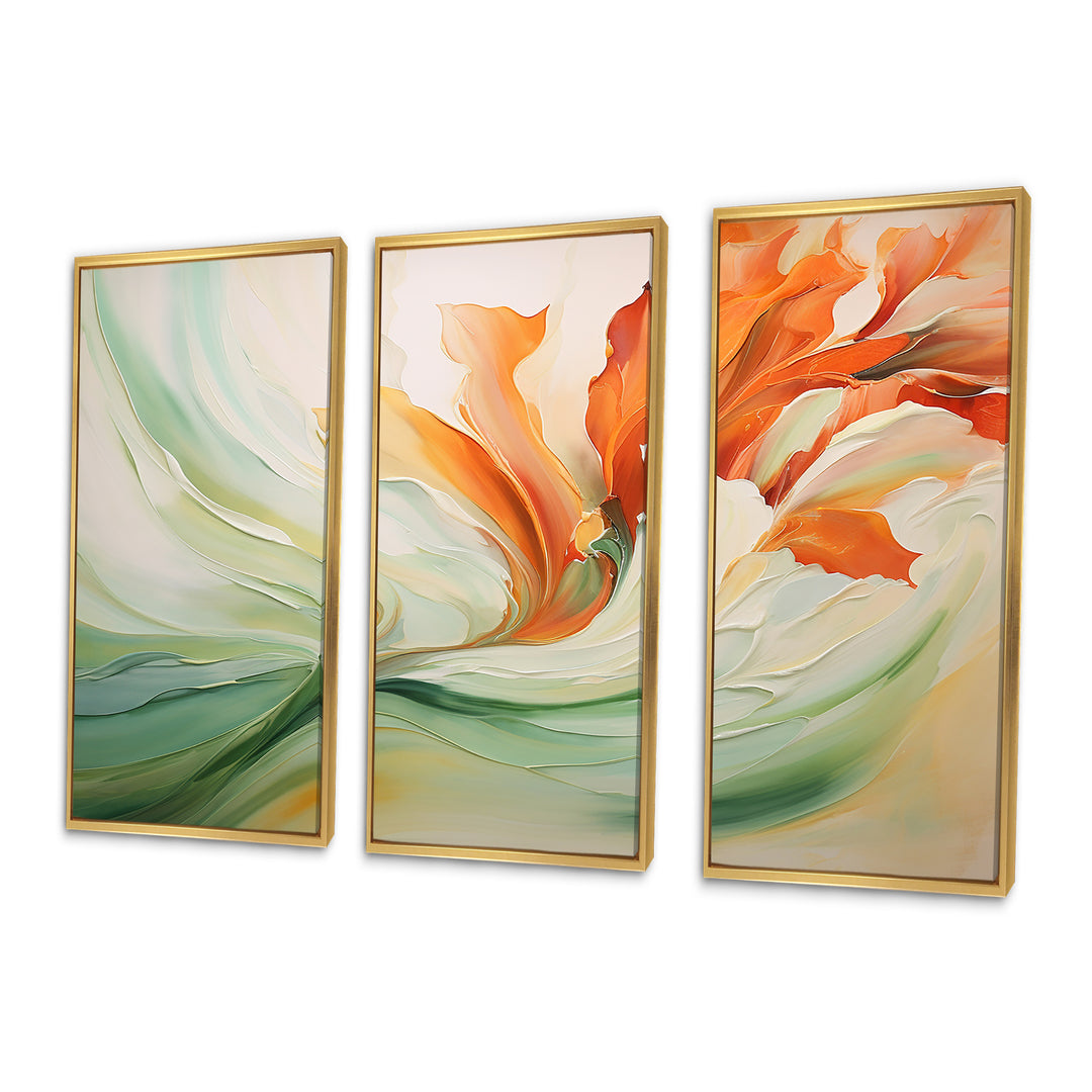 Green Flowing Petals - Multi-Panels