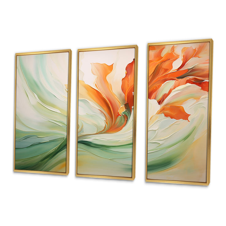 Green Flowing Petals - Multi-Panels