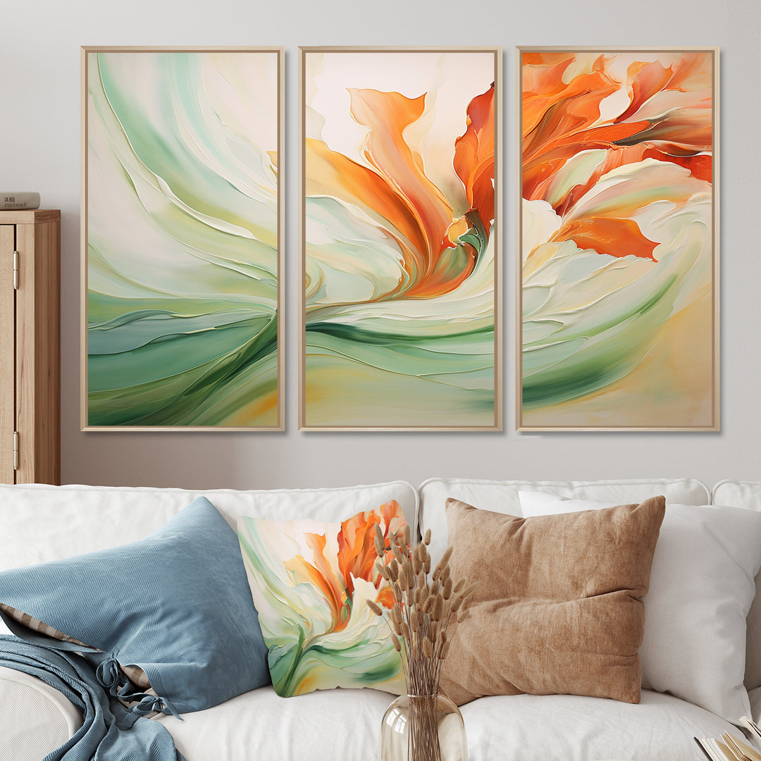 Green Flowing Petals - Multi-Panels