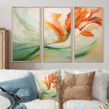 Green Flowing Petals - Multi-Panels