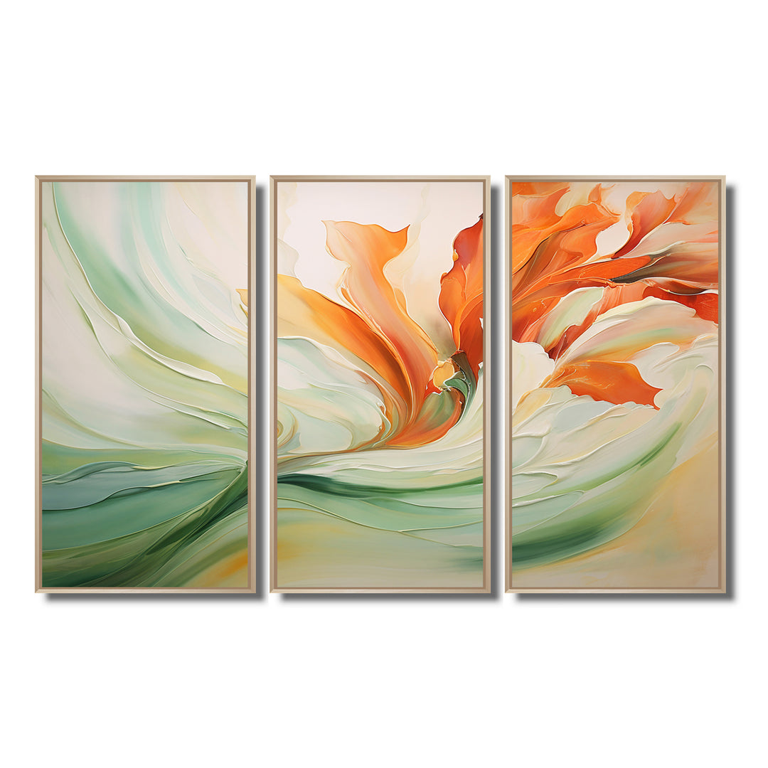 Green Flowing Petals - Multi-Panels