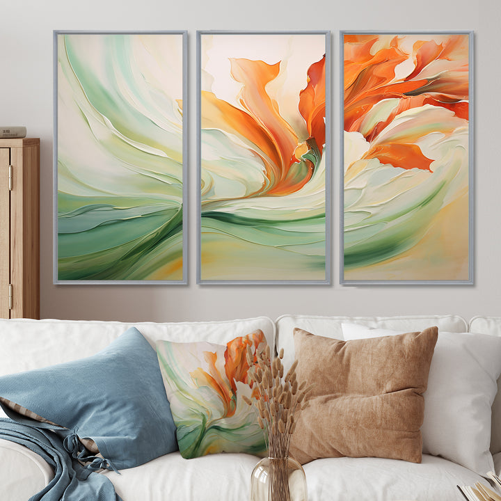 Green Flowing Petals - Multi-Panels