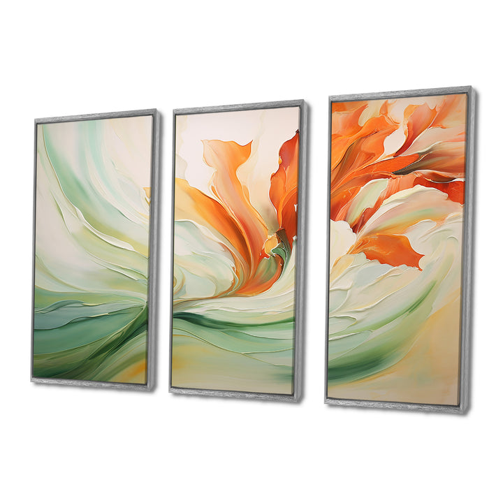 Green Flowing Petals - Multi-Panels