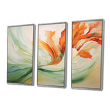 Green Flowing Petals - Multi-Panels