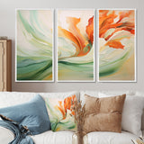 Green Flowing Petals - Multi-Panels