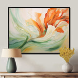 Green Flowing Petals - Abstract Canvas Wall Art