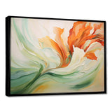 Green Flowing Petals - Abstract Canvas Wall Art