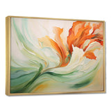 Green Flowing Petals - Abstract Canvas Wall Art