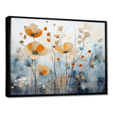 Orange Blue Muted Botanicals II - Abstract Canvas Wall Art