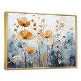 Orange Blue Muted Botanicals II - Abstract Canvas Wall Art