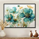 Teal Green Organic Growth - Abstract Canvas Wall Art