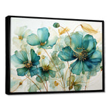 Teal Green Organic Growth - Abstract Canvas Wall Art