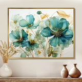 Teal Green Organic Growth - Abstract Canvas Wall Art