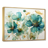 Teal Green Organic Growth - Abstract Canvas Wall Art