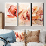Peach Petal Dance - Split Panel Canvas Art