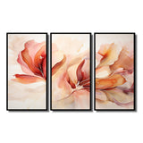 Peach Petal Dance - Split Panel Canvas Art