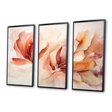 Peach Petal Dance - Split Panel Canvas Art