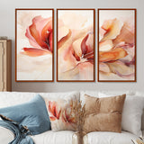 Peach Petal Dance - Split Panel Canvas Art
