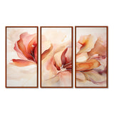 Peach Petal Dance - Split Panel Canvas Art