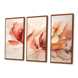 Peach Petal Dance - Split Panel Canvas Art