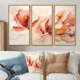 Peach Petal Dance - Split Panel Canvas Art