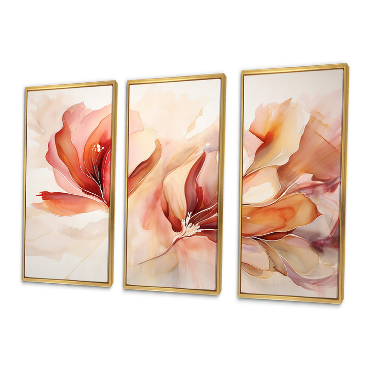 Peach Petal Dance - Split Panel Canvas Art