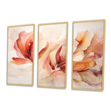 Peach Petal Dance - Split Panel Canvas Art