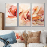 Peach Petal Dance - Split Panel Canvas Art