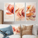 Peach Petal Dance - Split Panel Canvas Art