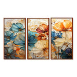 Teal Orange Petal Mosaics II - Multi-Panels