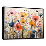 Coral Orange Whimsical Botanical Wilds I - Abstract Canvas Wall Art