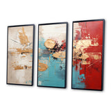 Gold Red Collage Majesty - Canvas Wall Art Set of 3