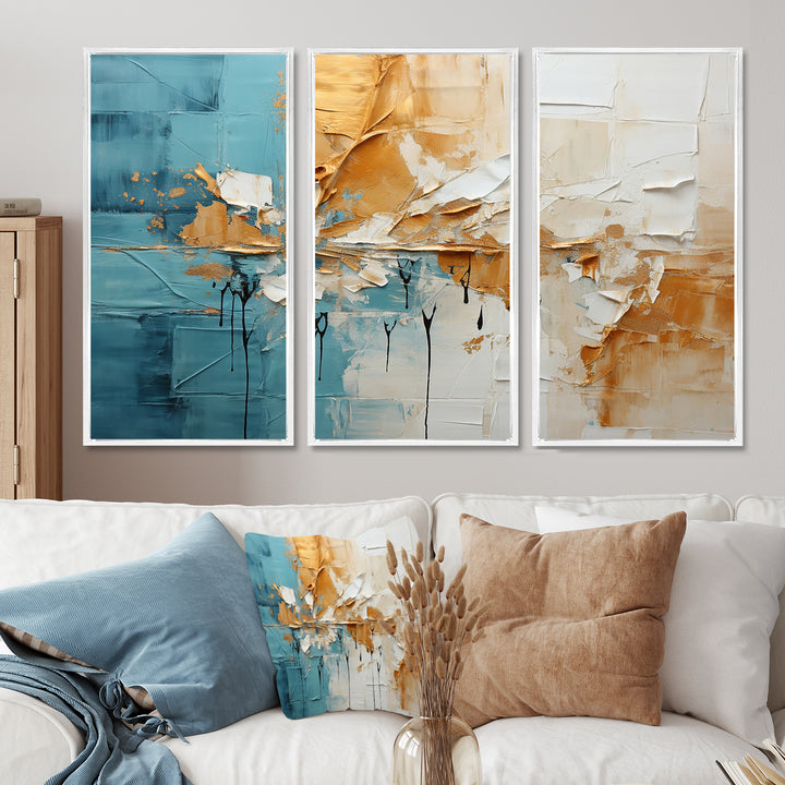 Transcendent Textures I - 3-Piece Canvas Wall Art