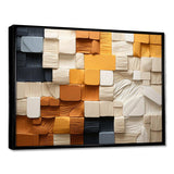 Cubic Yellow And Grey Fiber II - Abstract Canvas Wall Art