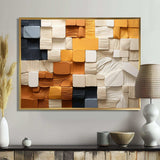 Cubic Yellow And Grey Fiber II - Abstract Canvas Wall Art