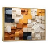 Cubic Yellow And Grey Fiber II - Abstract Canvas Wall Art