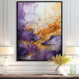 Gold Purple Abstract Fractal I - Abstract Canvas Wall Art