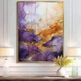 Gold Purple Abstract Fractal I - Abstract Canvas Wall Art