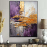 Gold Purple Abstract Fractal III - Abstract Canvas Wall Art